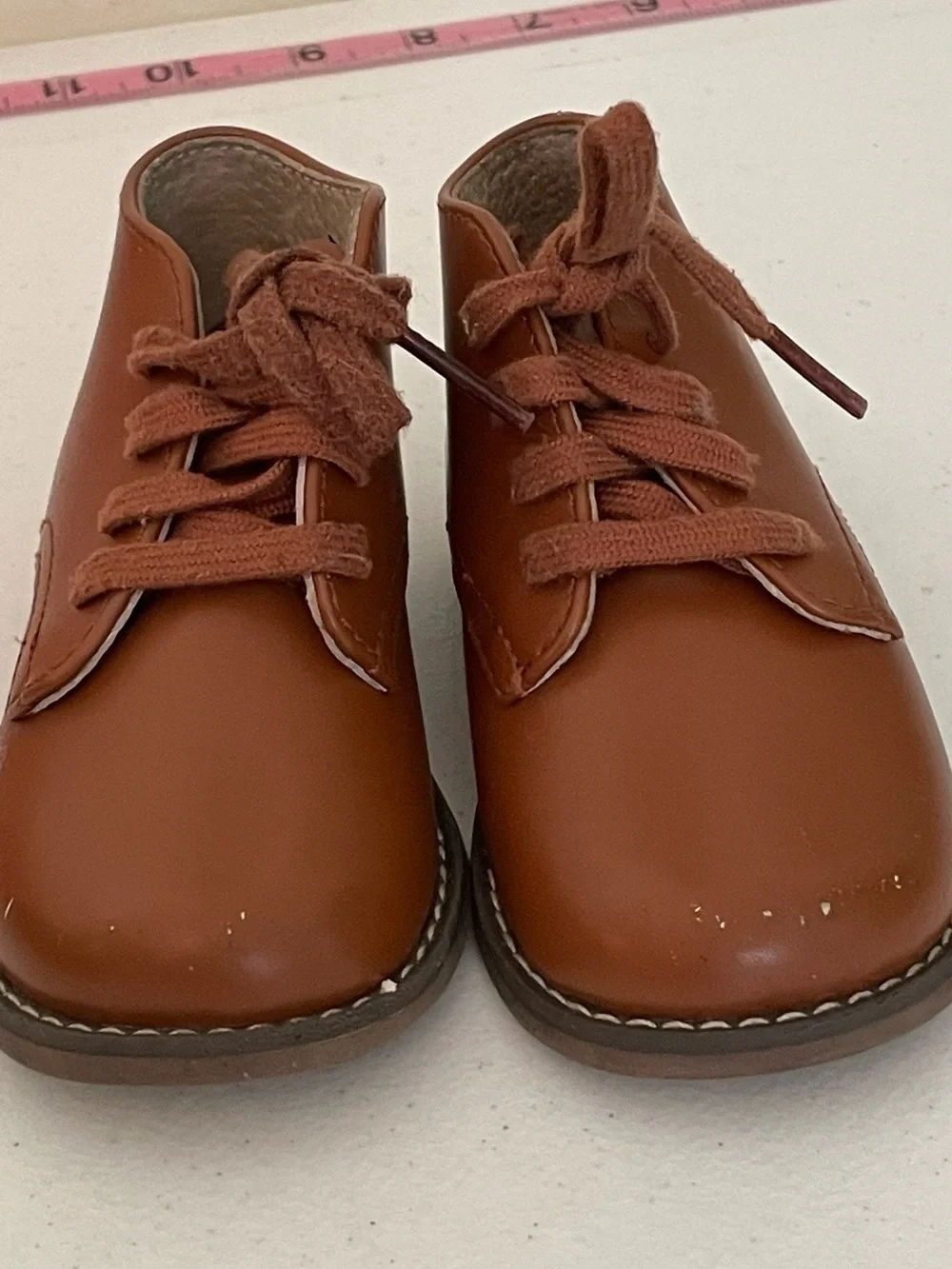 Toddler Brown Lace-Up Leatherette Boots - Classic Style